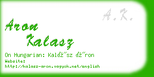 aron kalasz business card